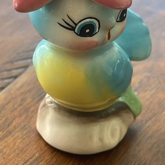 Vintage 1960’s Anthropomorphic Blue Bird Salt and Pepper Shakers with Tulip Hats - Picture 13 of 17